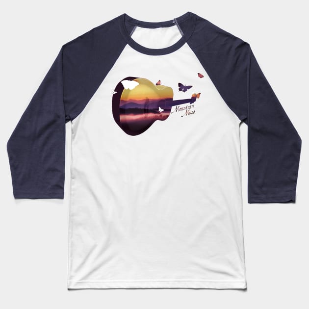 Mountain Muse Smoky Mt Music Baseball T-Shirt by MadLils